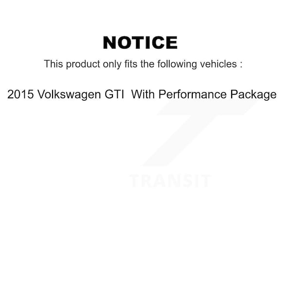 Front Rear Brake Rotor & Ceramic Pad Kit For 2015 Volkswagen GTI With Performance Package